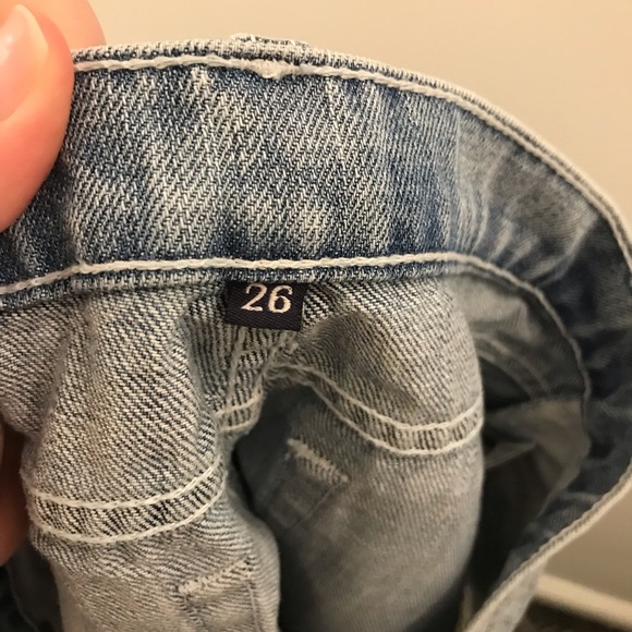 CARMAR Embroidered Shorts 26 denim jeans frayed destroyed light wash blue - Picture 10 of 12